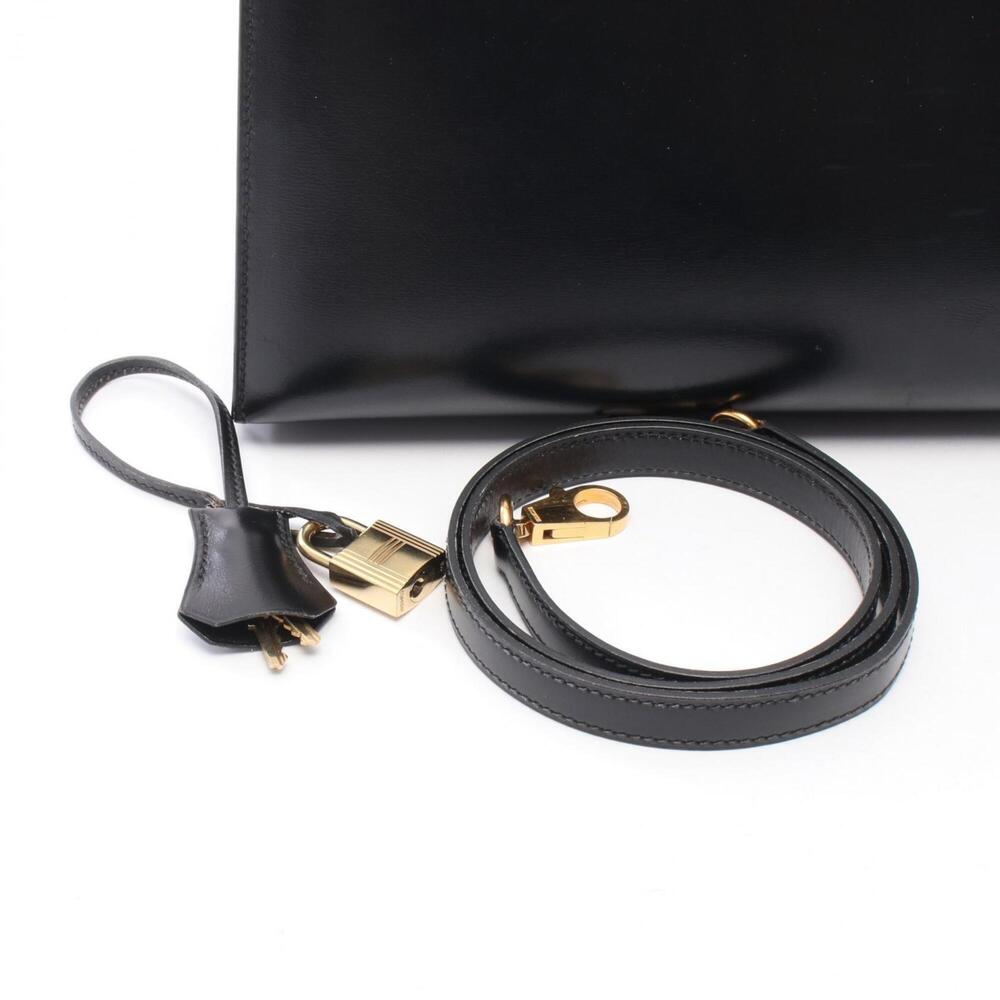 Hermes Kelly 32, 2-way handbag, calfskin (box calf leather), black. - Picture 6 of 13